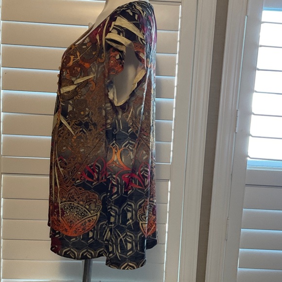 ONE WORLD Vibrant Multicolor Blouse - Picture 5 of 8
